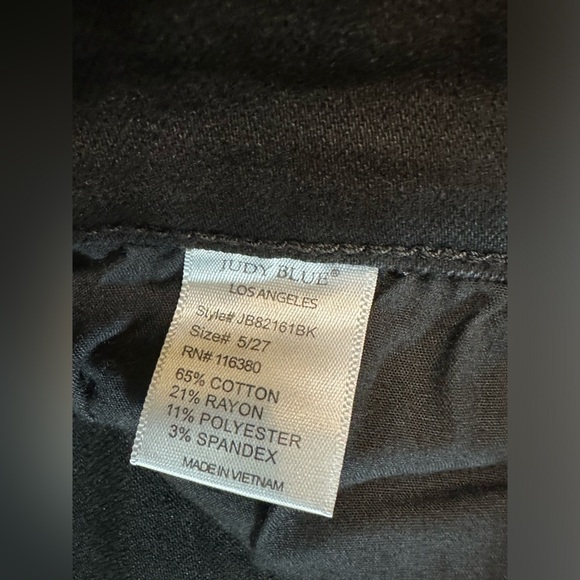 Judy Blu women’s high rise boyfriend fit black jeans size 5 waist size 27 - Picture 5 of 6